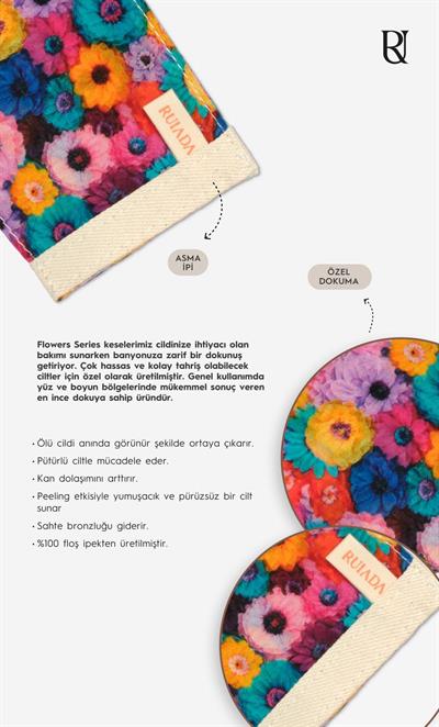 Flowers Series +50 Factor Yüz Kesesi %100 Floş İpek (PINK)