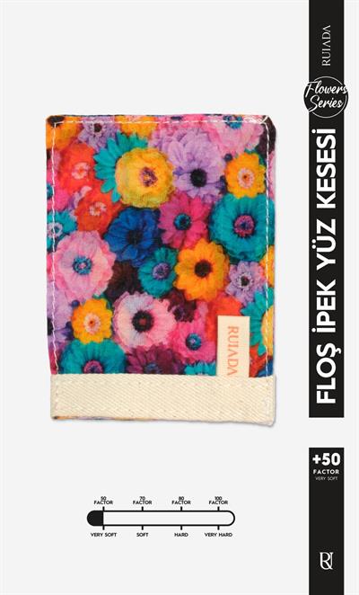 Flowers Series +50 Factor Yüz Kesesi %100 Floş İpek (PINK)
