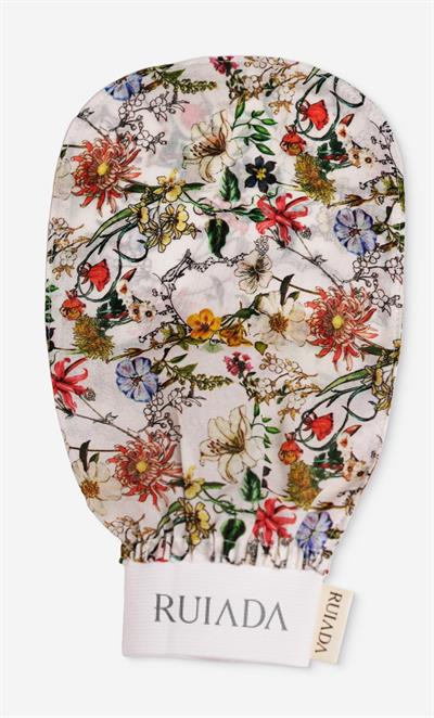 Flowers Series +50 Factor %100 Floş Ipek Ince Banyo Duş Kesesi Peeling Eldiveni (WHİTE)