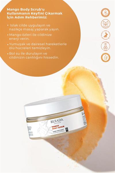 Mango Body Scrub Besleyici Arındırıcı Nemlendirici Vücut Peelingi 250 ml. (Hand-Foot-Body)
