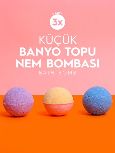 Nem Bombası Banyo Topu – Cilt Nemlendirici ve Rahatlatıcı Etki - Küçük Boy (70 gr. x 3 Adet)