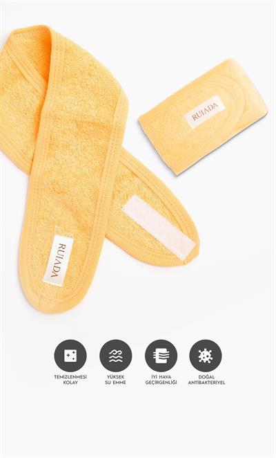 %100 Pamuk Saç / Makyaj Bandı Spor-Yoga-Spa-Cilt Bakım (Orange)