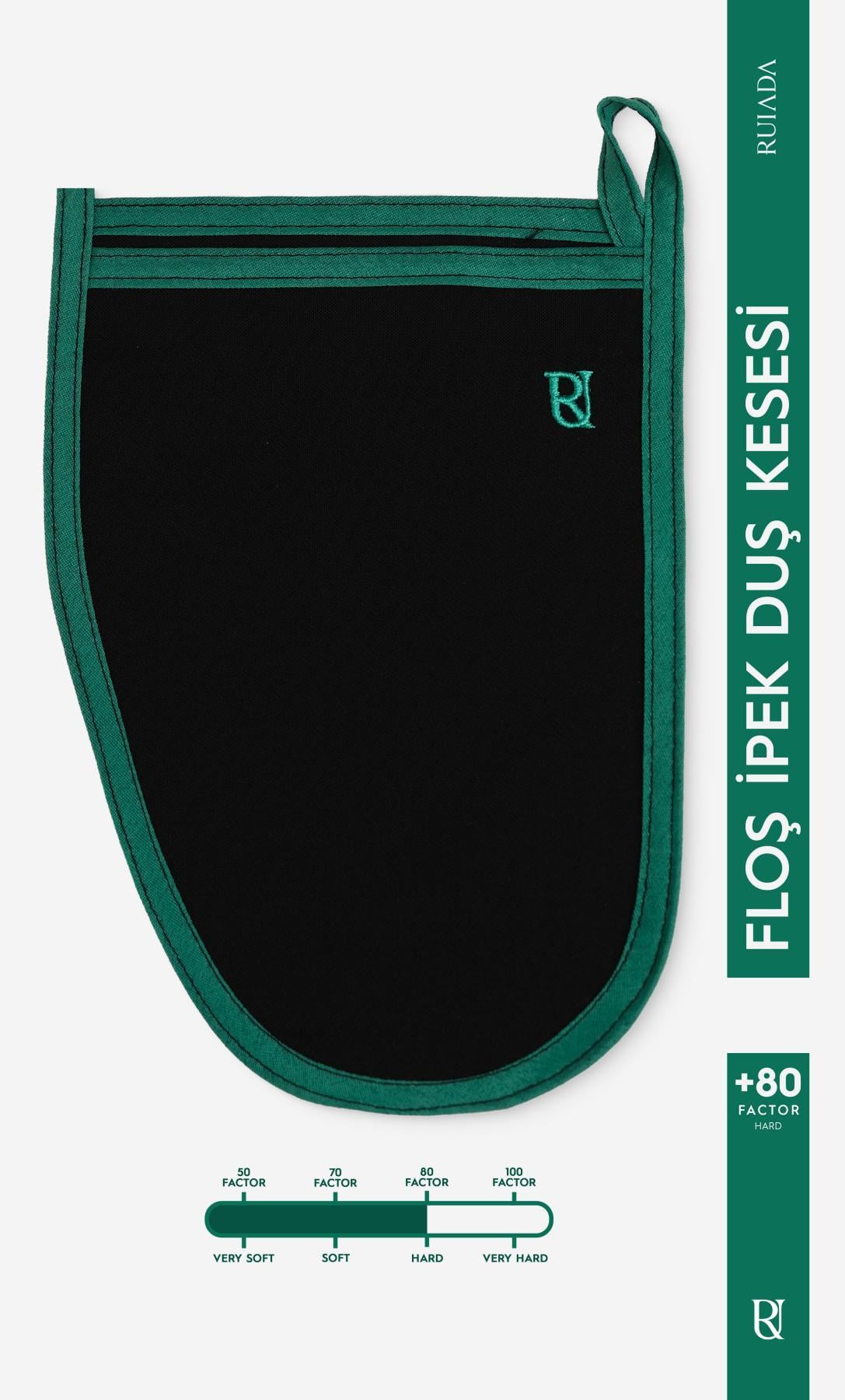 +80 Factor Turkuaz Kalın Banyo Duş Kesesi Peeling Eldiveni %100 Floş İpek  Unisex