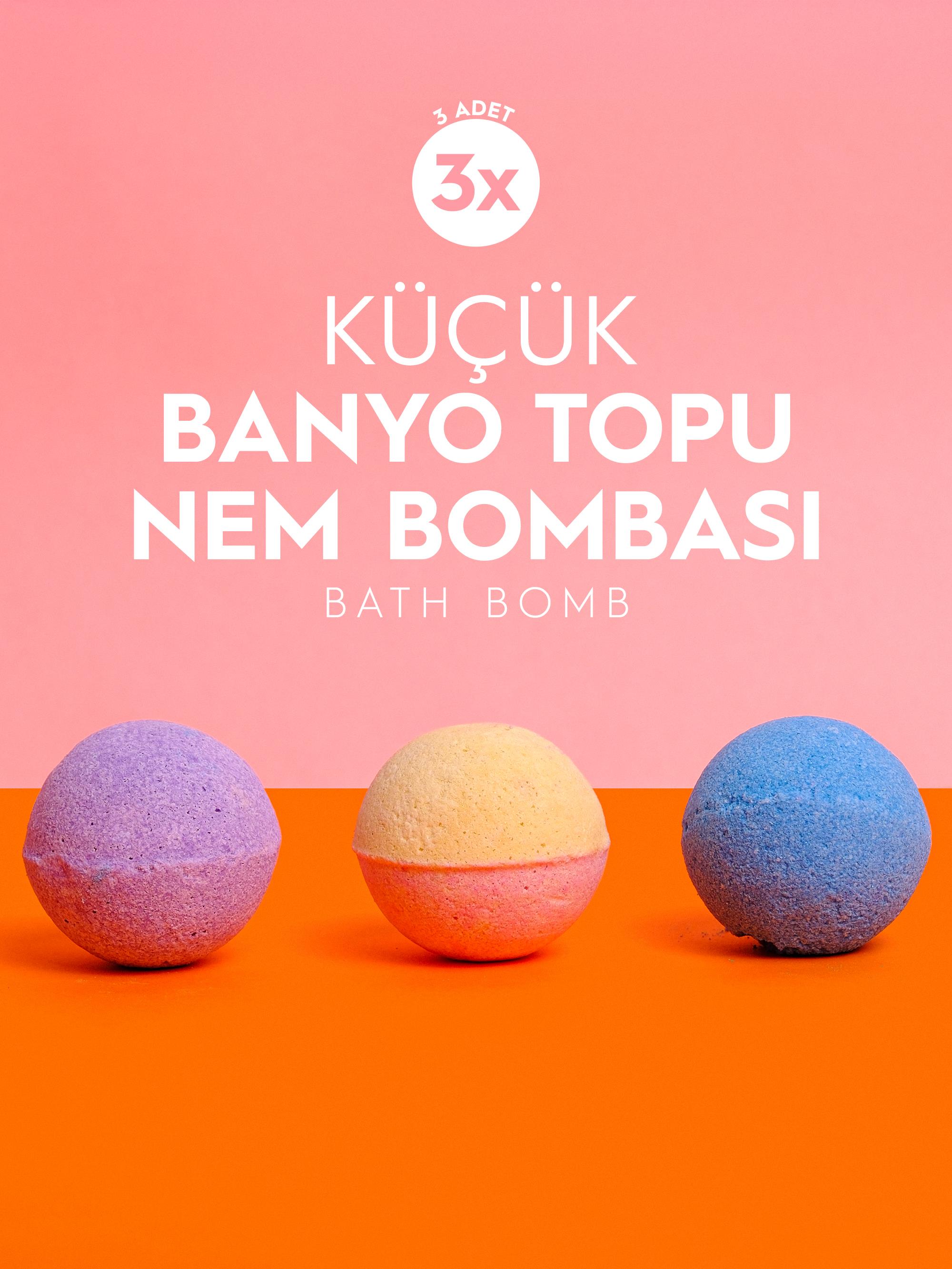 Nem Bombası Banyo Topu – Cilt Nemlendirici ve Rahatlatıcı Etki - Küçük Boy (70 gr. x 3 Adet)