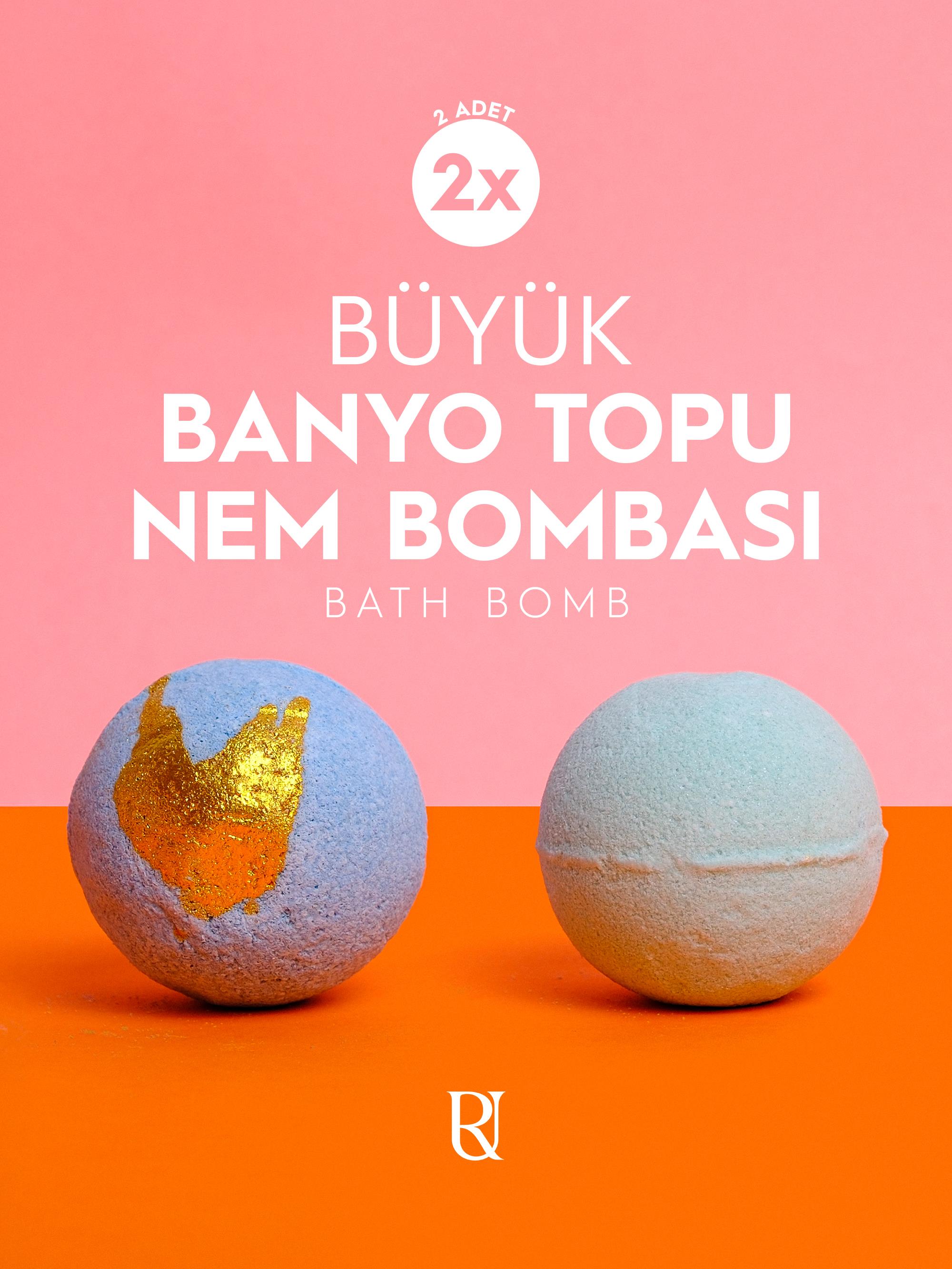 Nem Bombası Banyo Topu – Cilt Nemlendirici ve Rahatlatıcı Etki - Büyük Boy (115 gr x 2 Adet)   