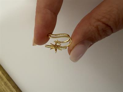 Çift Yıldız Earcuff /Altın Kaplama