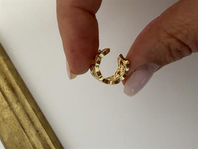 Taşlı Zincir Earcuff /Altın Kaplama