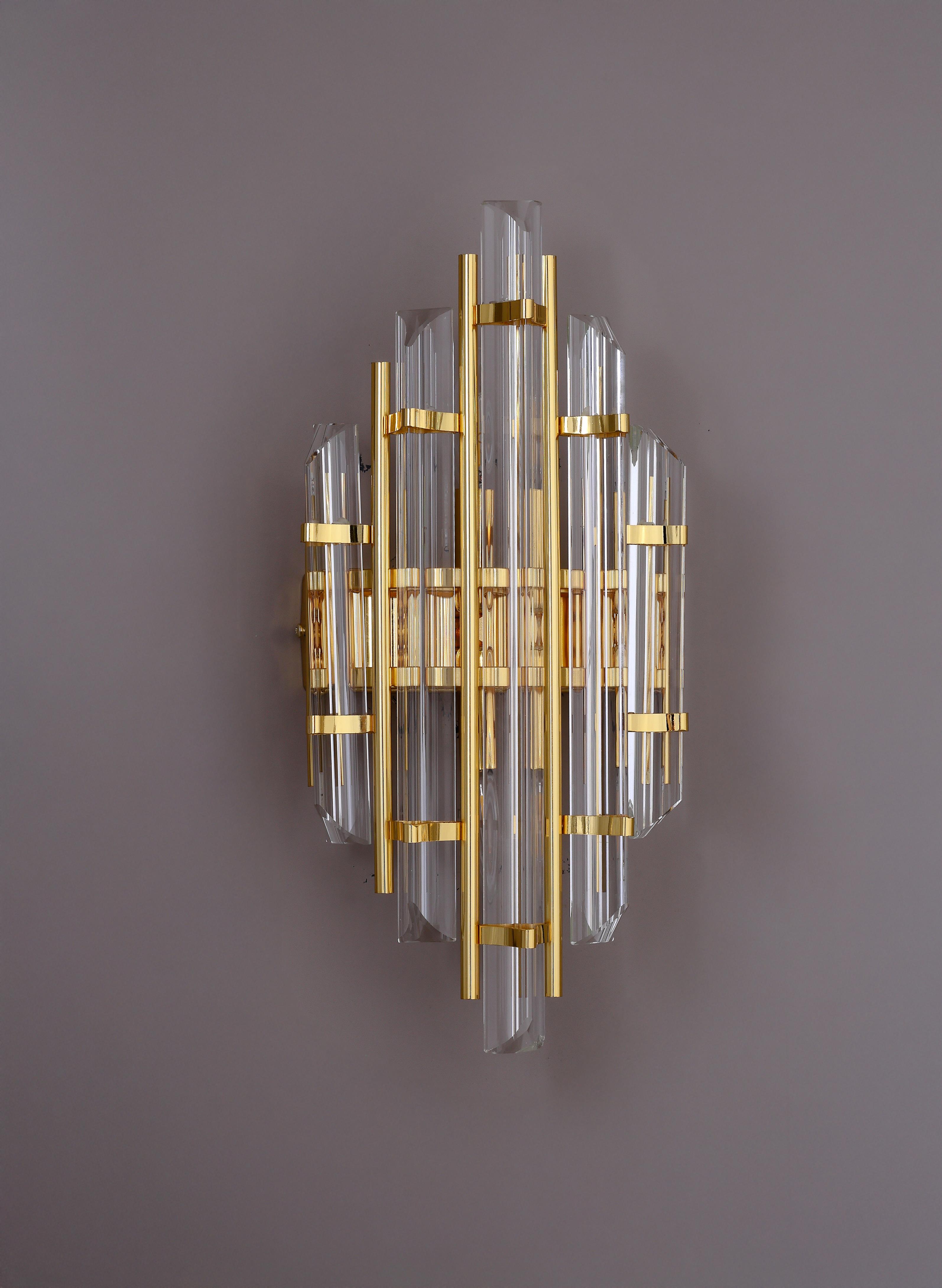 Helena Cam Modern Gold Rengi Duvar Apliği