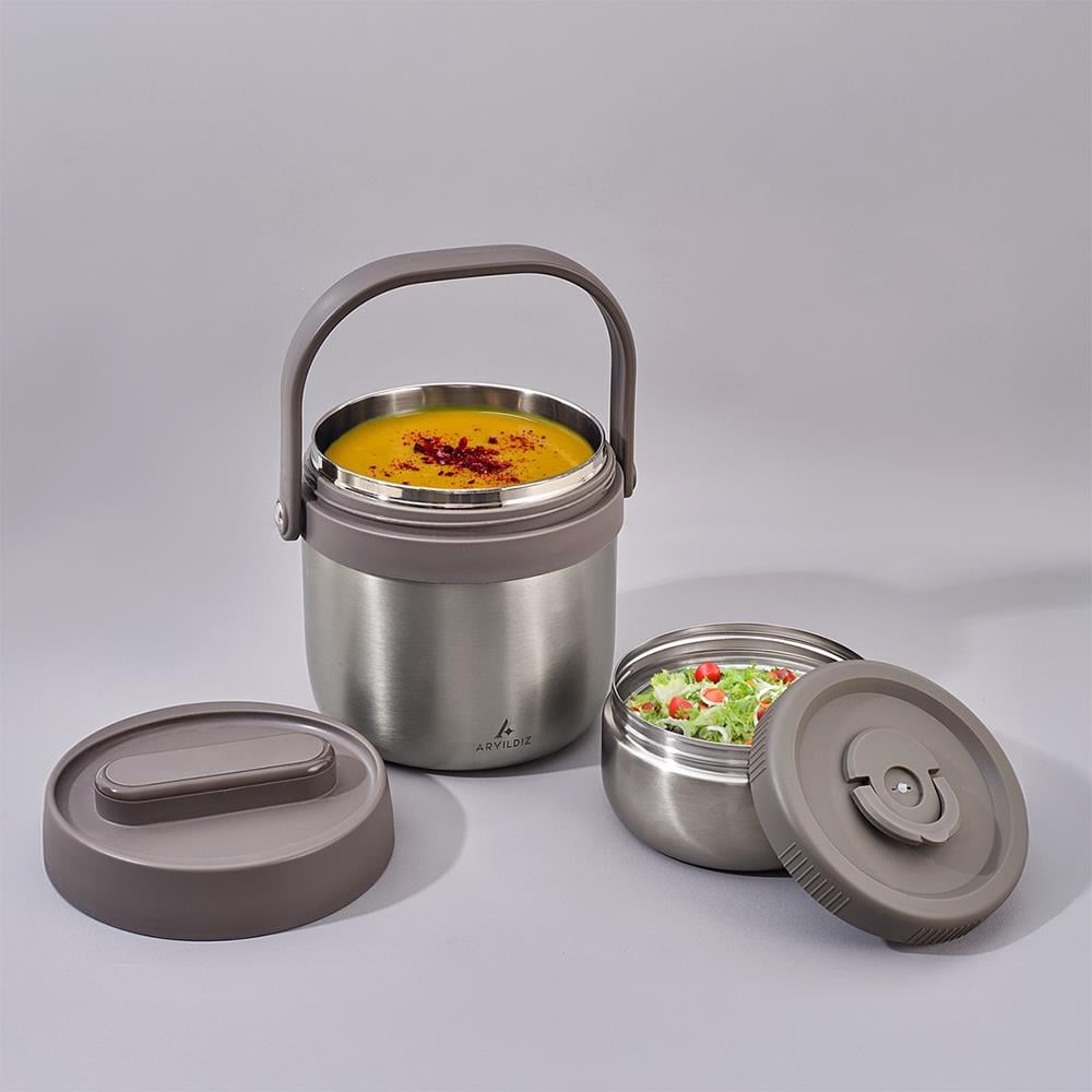 Aryıldız Bento Yuvarlak Steel Lunch Box 1400 ml