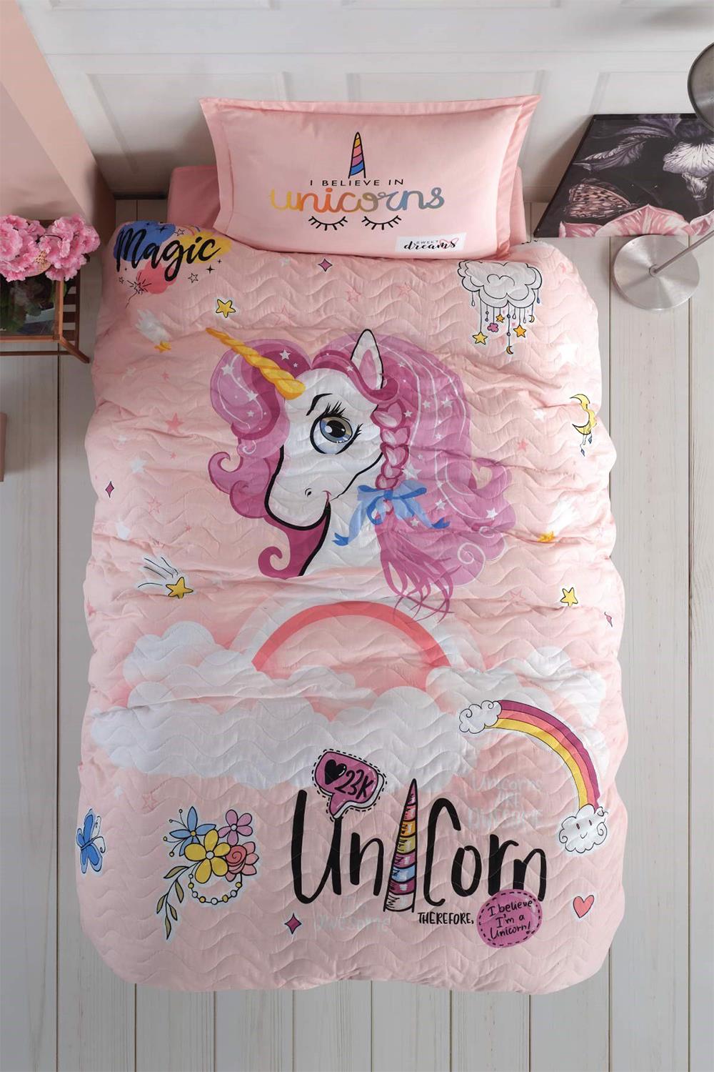 Clasy Pink Dreams Pudra %100 Pamuk Tek Kişilik Dört Mevsim Set