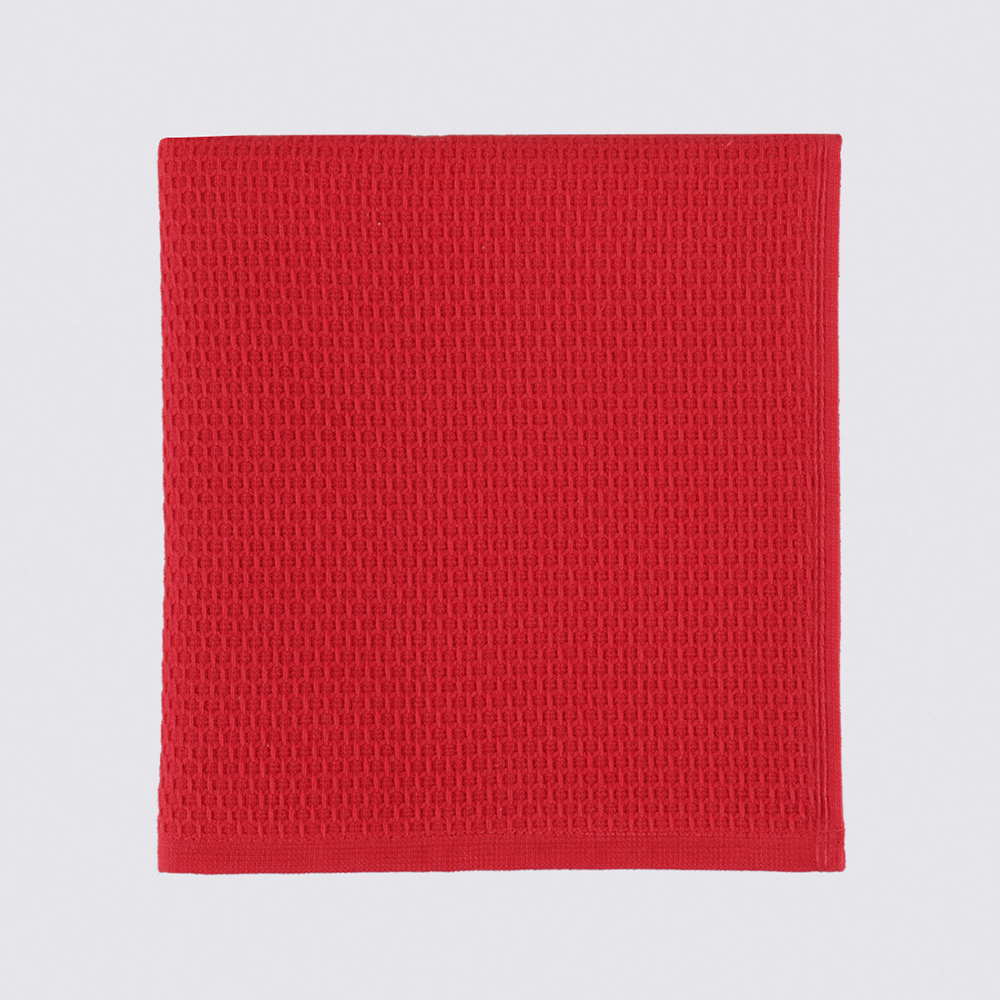 Ecocotton Elvin Kırmızı-Krem 2 Parça Organik Mutfak Havlu Seti 40 x 60 cm.