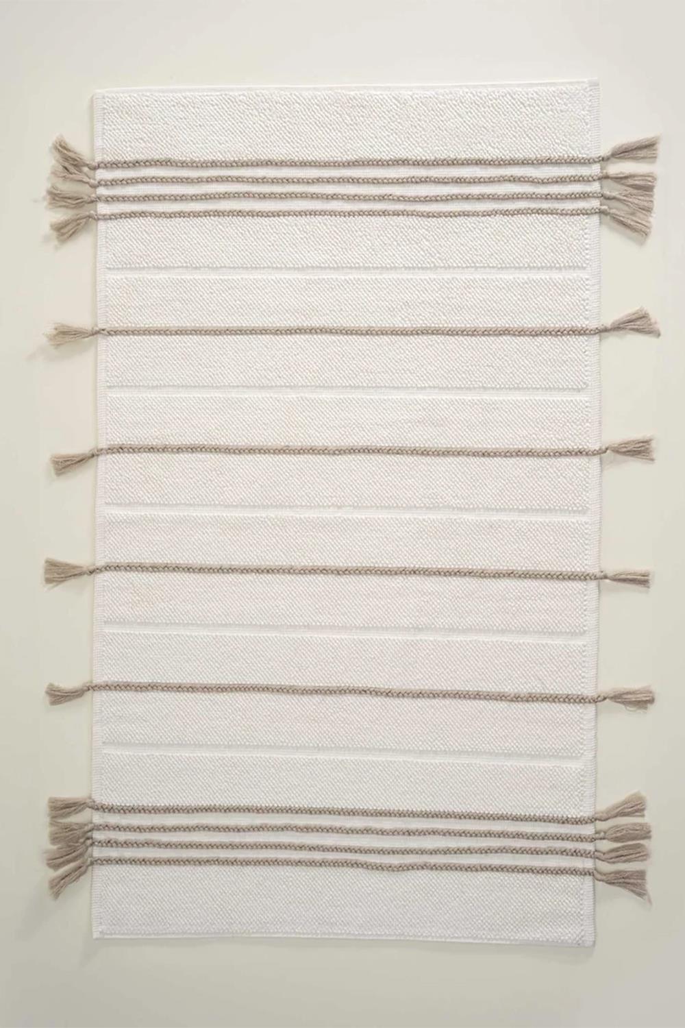 Ecocotton Karnella Krem %100 Organik Pamuk Banyo Paspası 60x100 cm