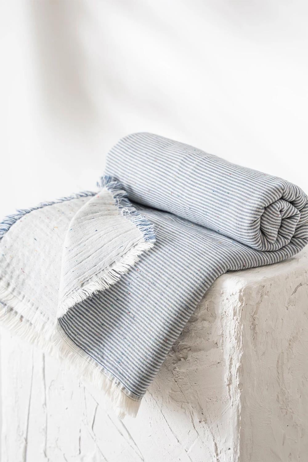 Ecocotton Melinda Lacivert %100 Organik Pamuk Müslin Bebek Yatak Örtüsü