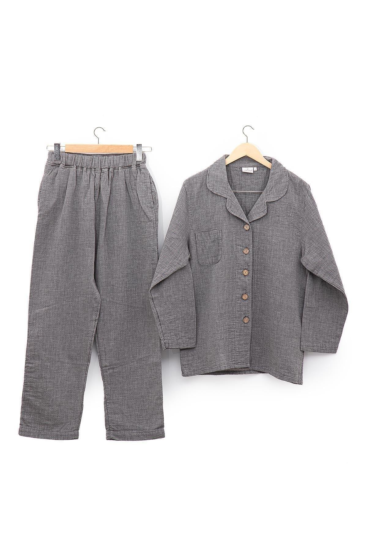 Ecocotton Melsa Antrasit %100 Organik Pamuk Müslin 