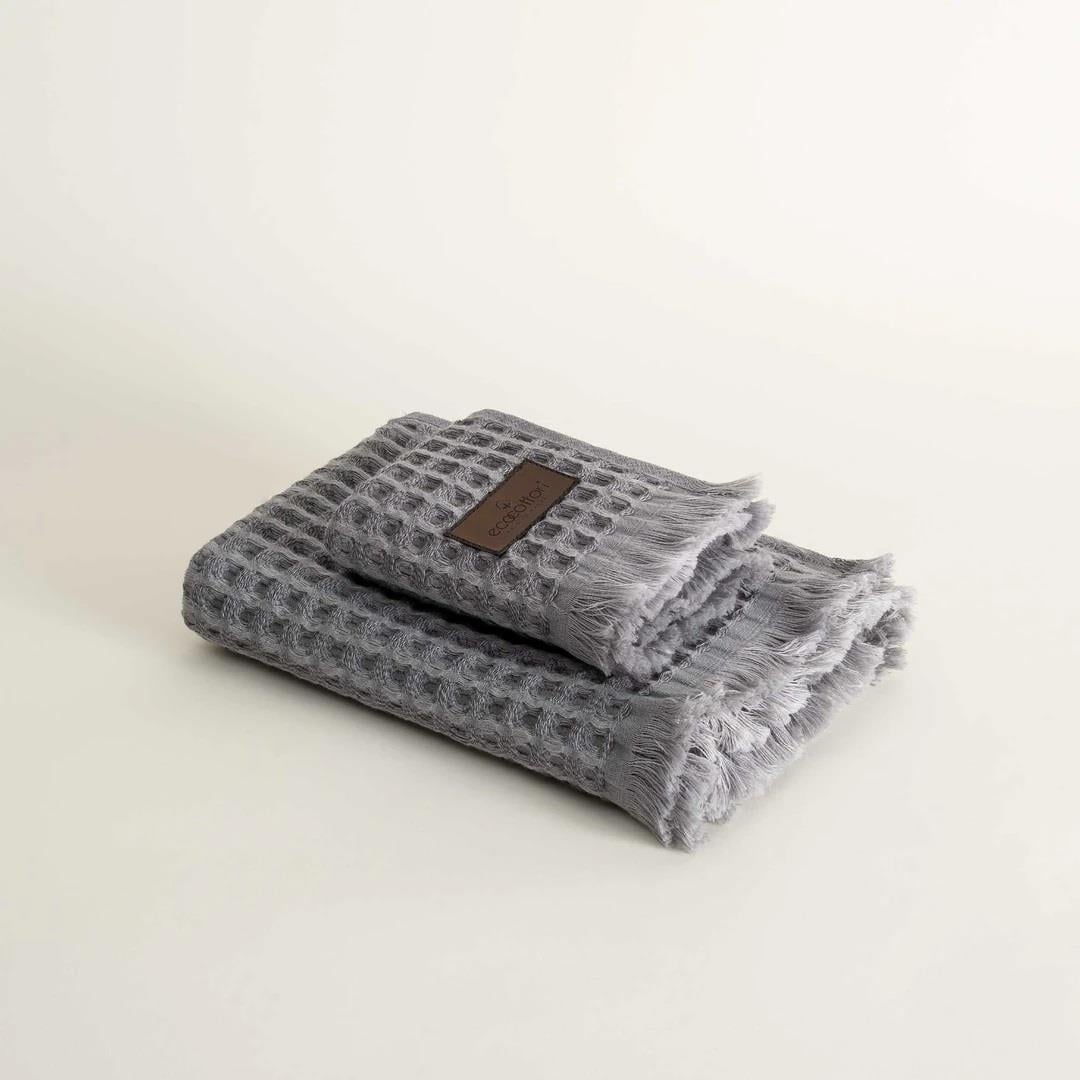 Ecocotton Seren Antrasit %100 Organik Pamuk 2'li Havlu Seti