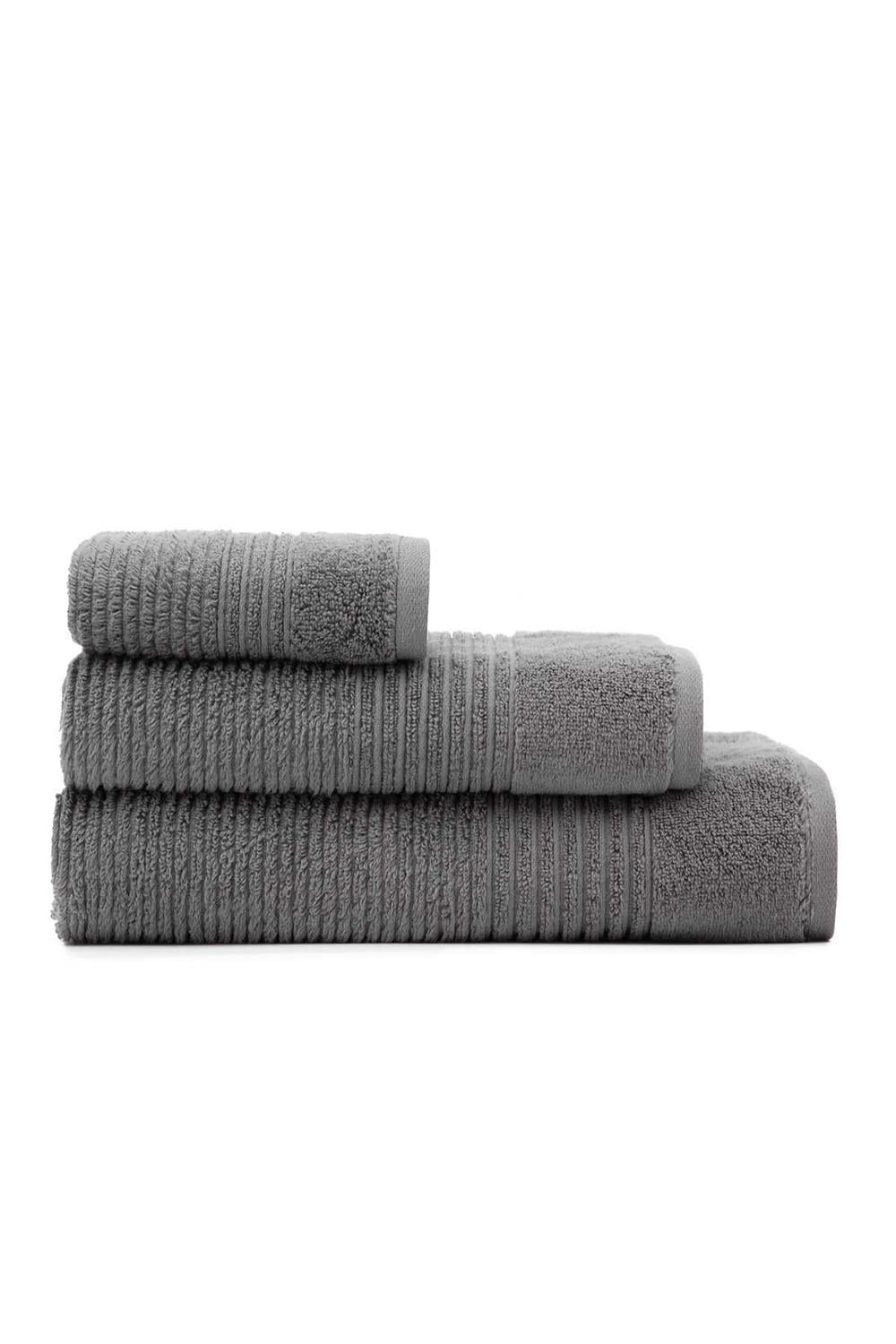 Green Black Arina Antrasit %100 Pamuk 3 Parça Air Twist Havlu/Hamam Seti