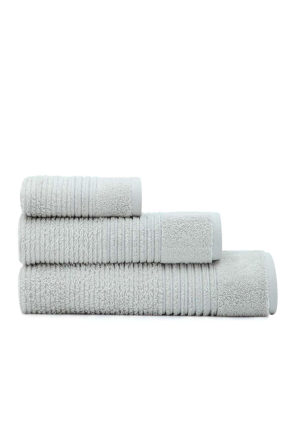 Green Black Arina Gri %100 Pamuk 3 Parça Air Twist Havlu/Hamam Seti