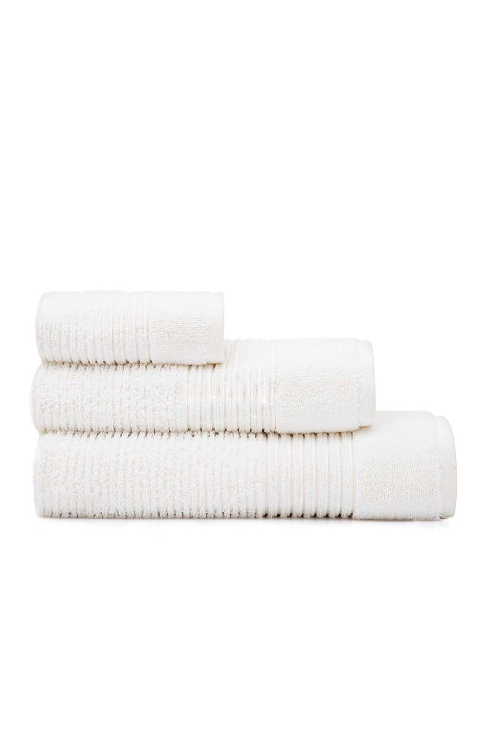 Green Black by Ecocotton Arina Krem %100 Pamuk 3 Parça Air Twist Havlu/Hamam Seti