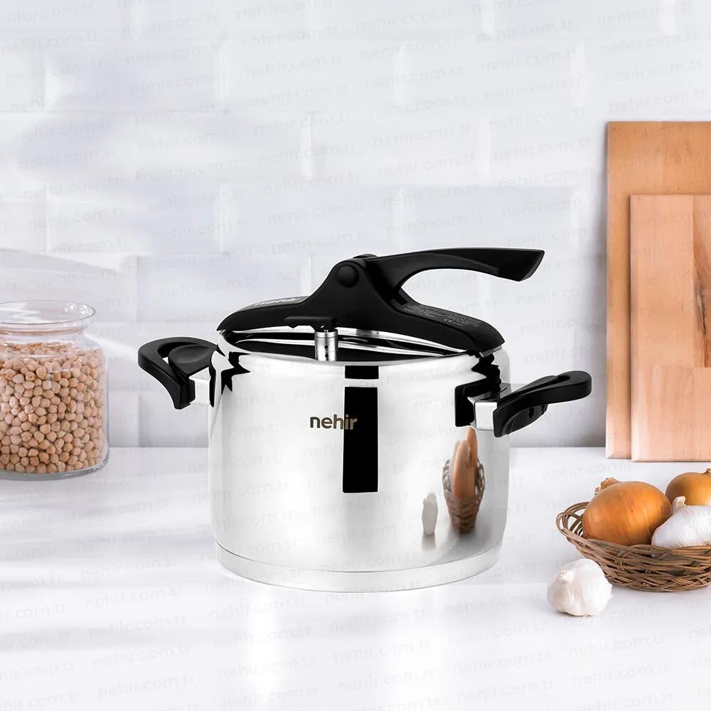 Nehir Silver Trend Düdüklü Tencere 6 Litre