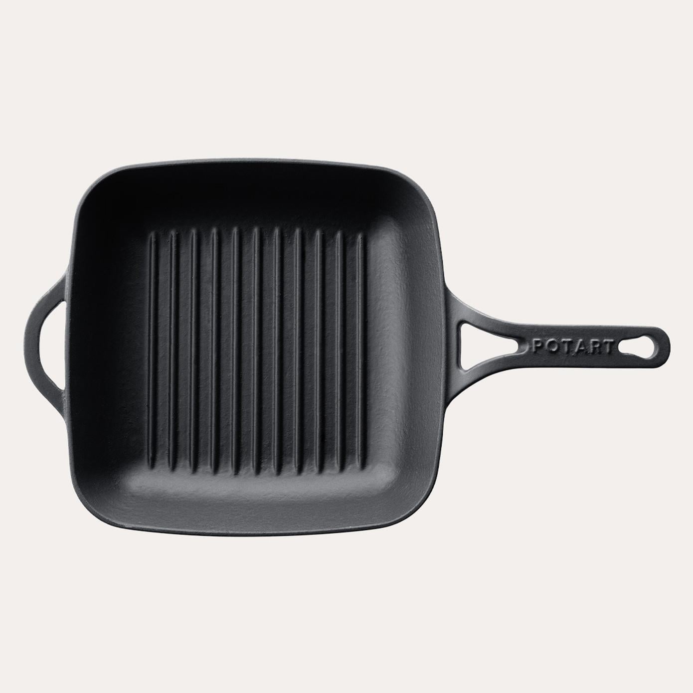 Potart Mat Siyah Kare Döküm Izgara Tava 26 cm