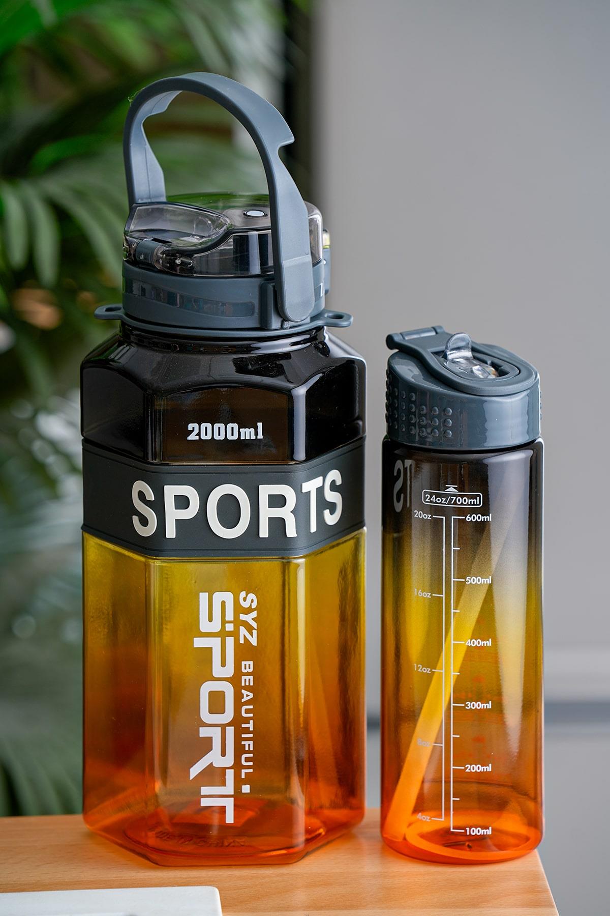 Acar 2'li Motivasyon Matarası - 2 Lt + 700 ml