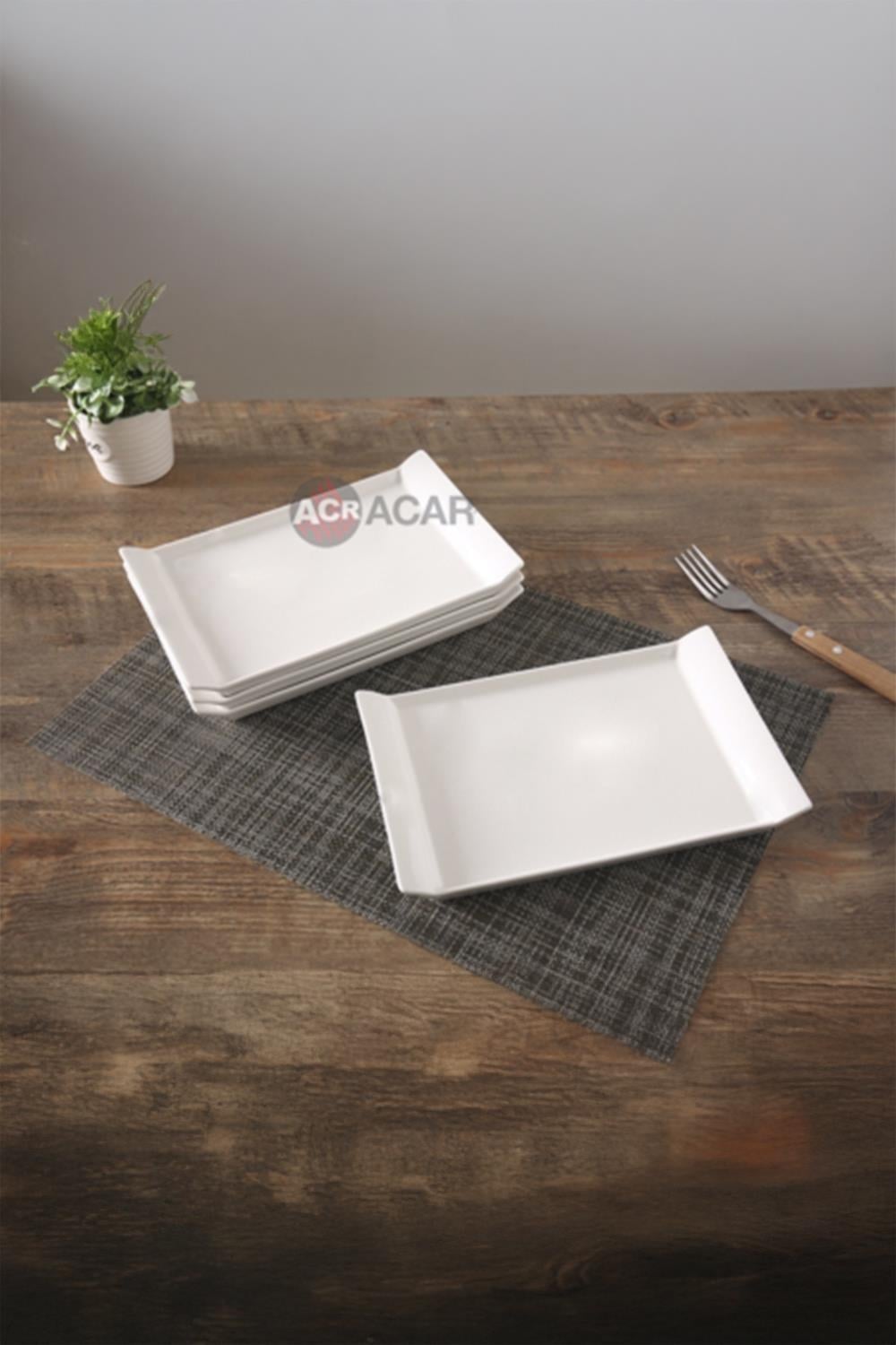 Acar Beyaz 4'lü Kayık Tabak - 30 cm
