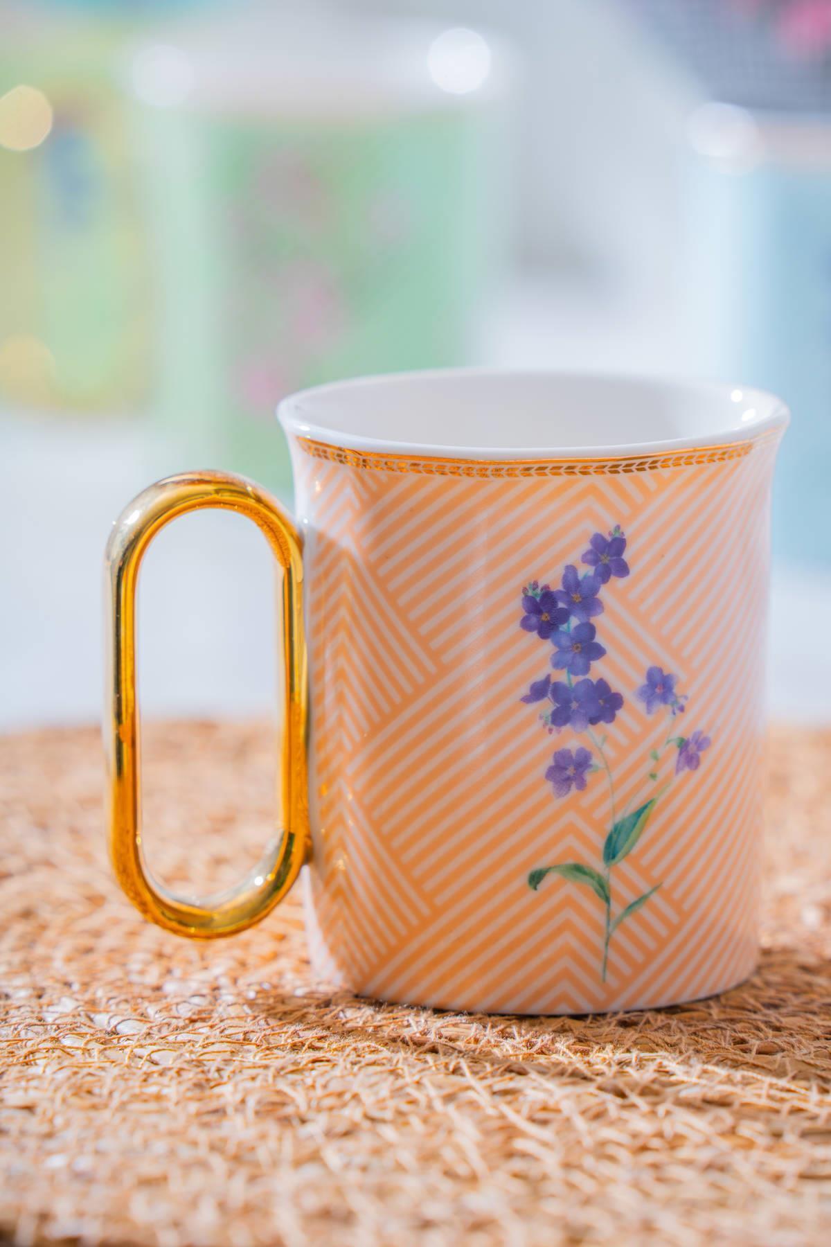 Acar Melange Pembe Porselen Kupa - 200 ml