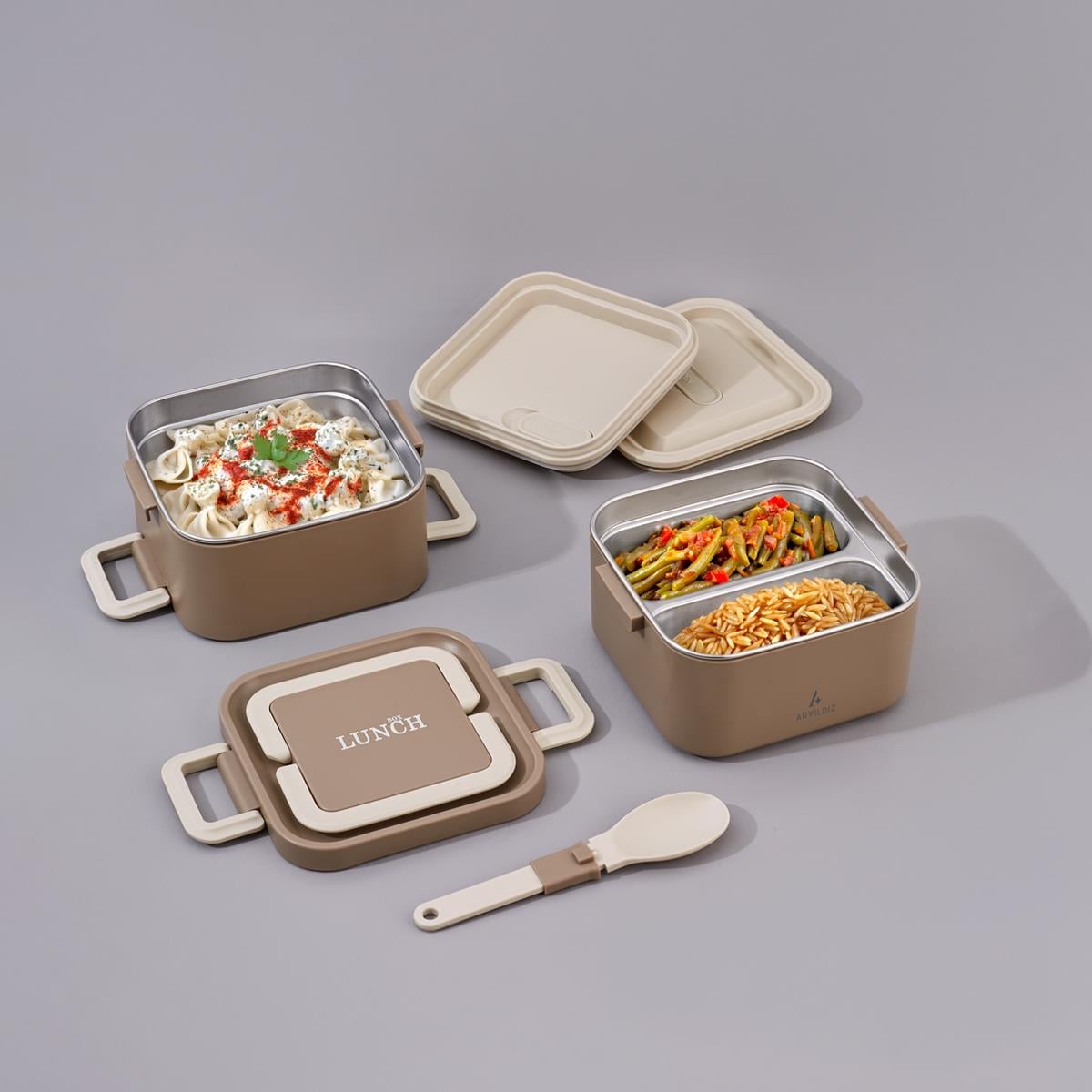 Aryıldız Bento Kare Haki Lunch Box 1400 ml
