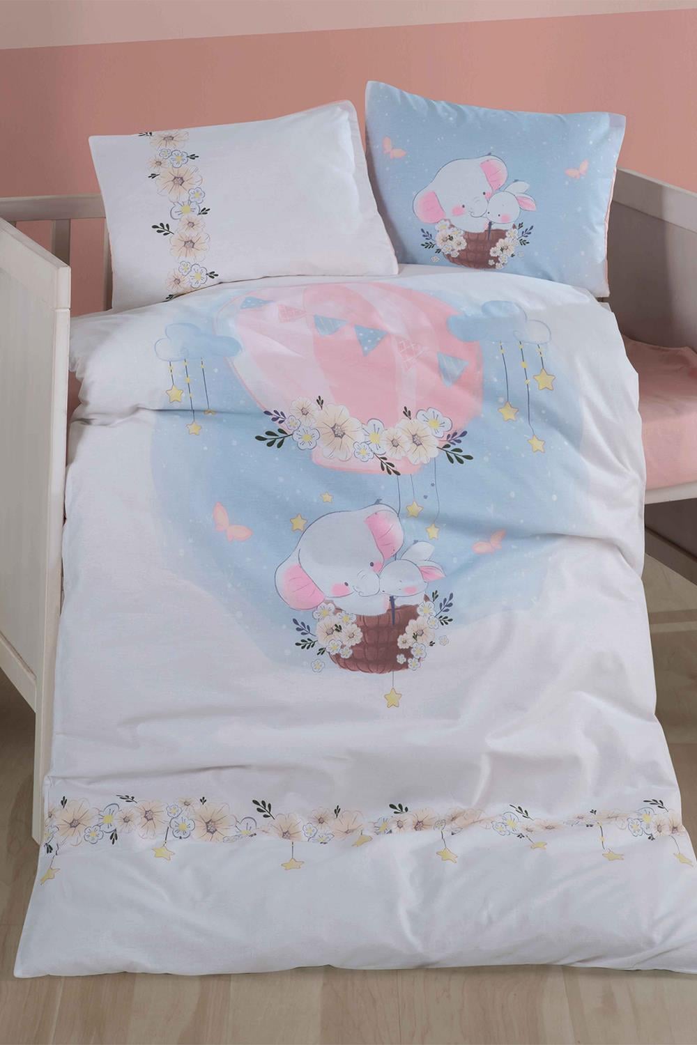 Clasy Bambi Pudra %100 Pamuk Bebek Nevresim Takımı 