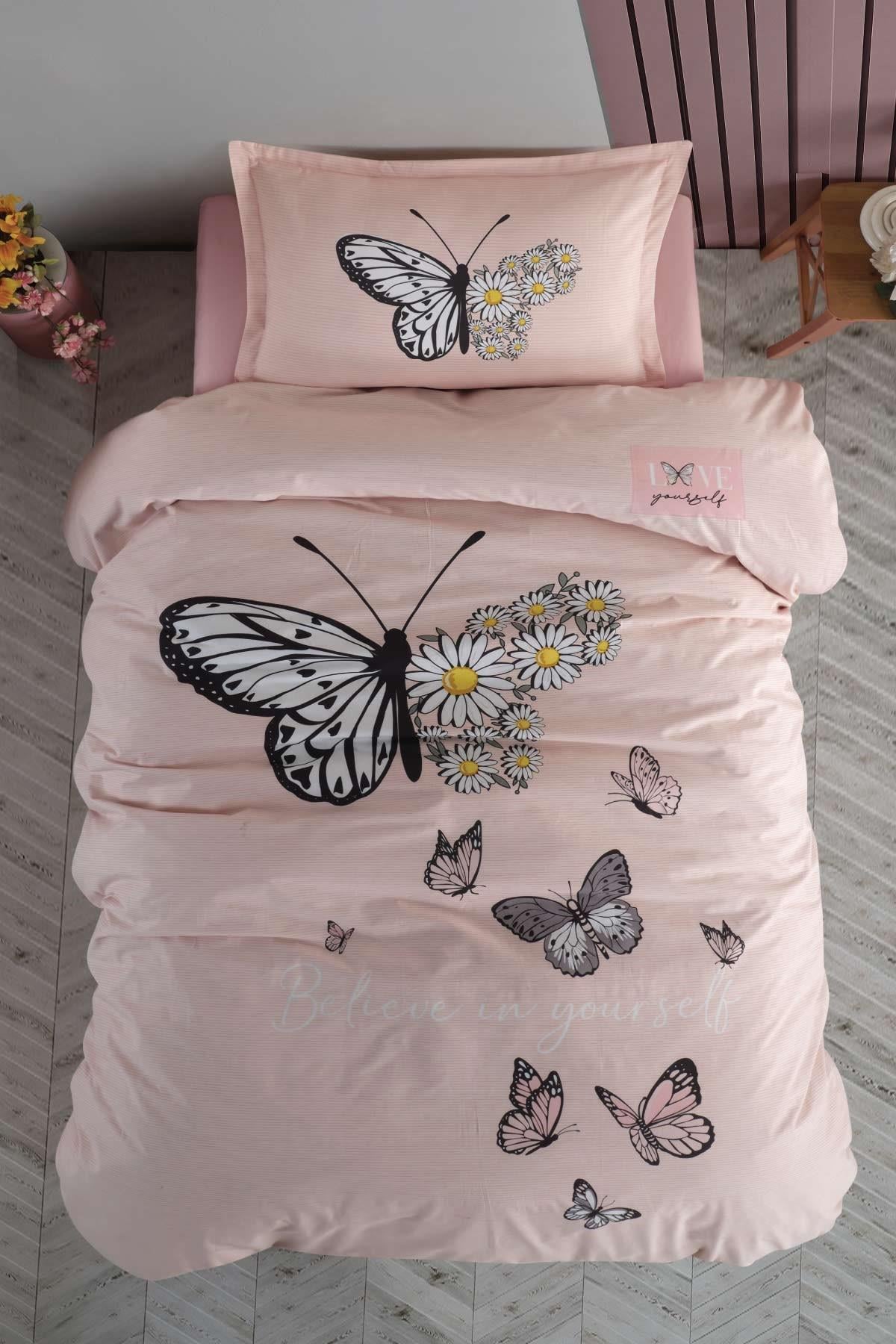 Clasy Daisy Love Somon Tek Kişilik Genç %100 Pamuk Nevresim Takımı
