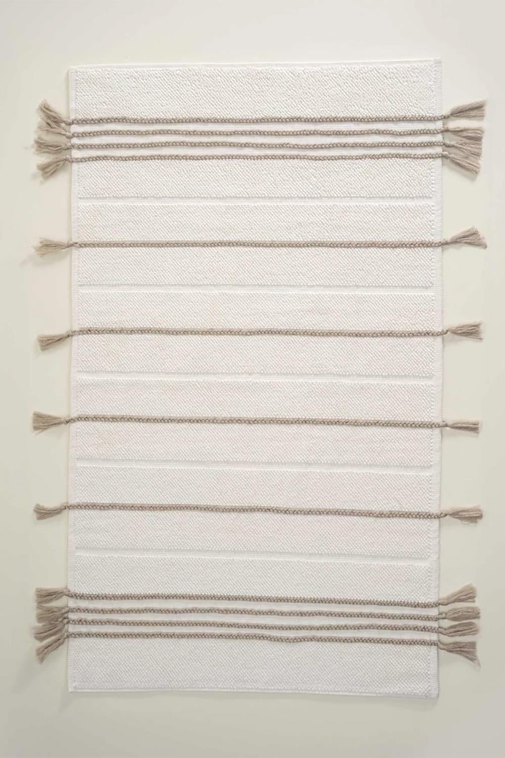 Ecocotton Karnella Krem %100 Organik Pamuk Banyo Paspası 60x100 cm