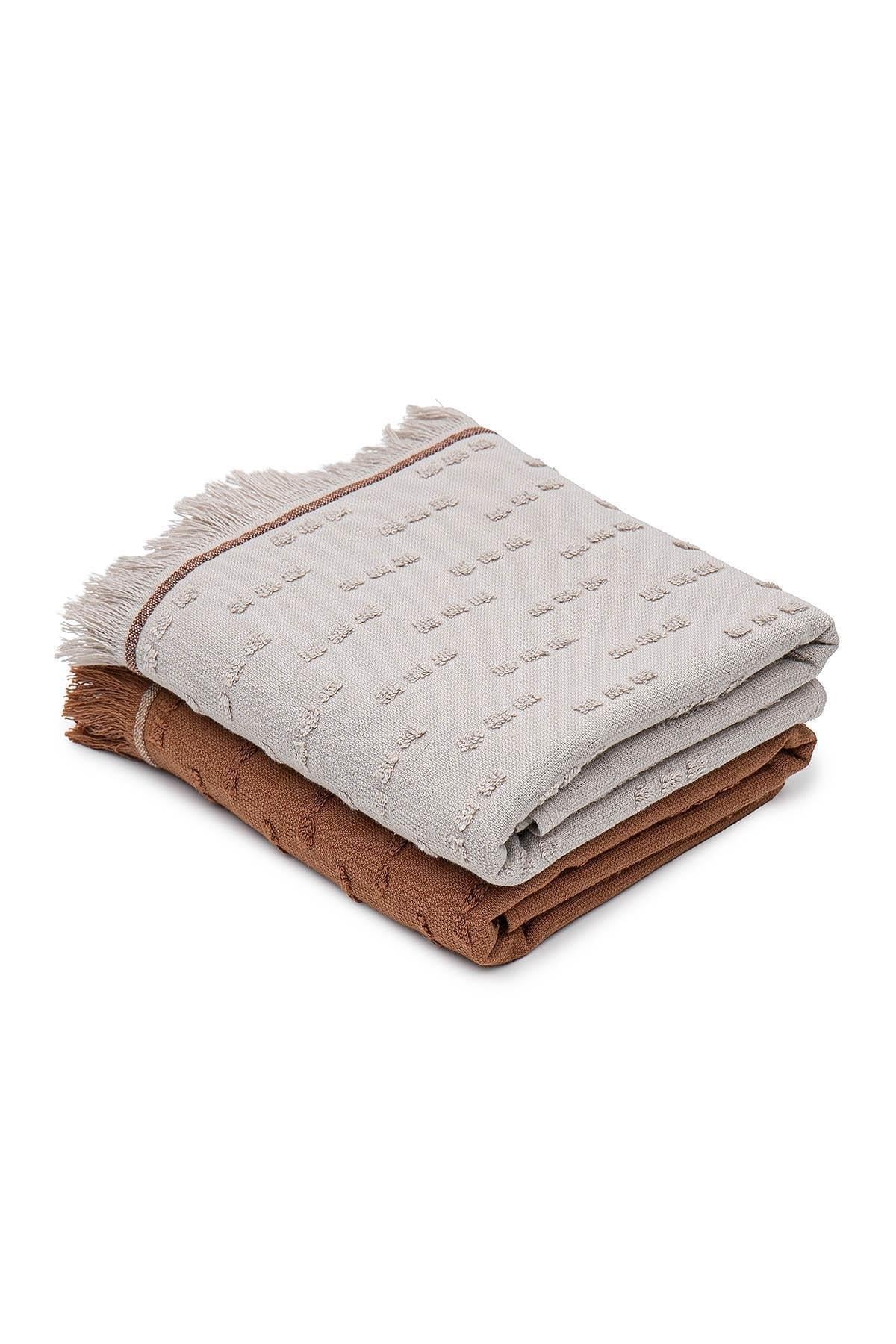 Ecocotton Pera Bej-Terra %100 Pamuk Pike-Bukle 50*70 Cm 2'li Mutfak Havlusu