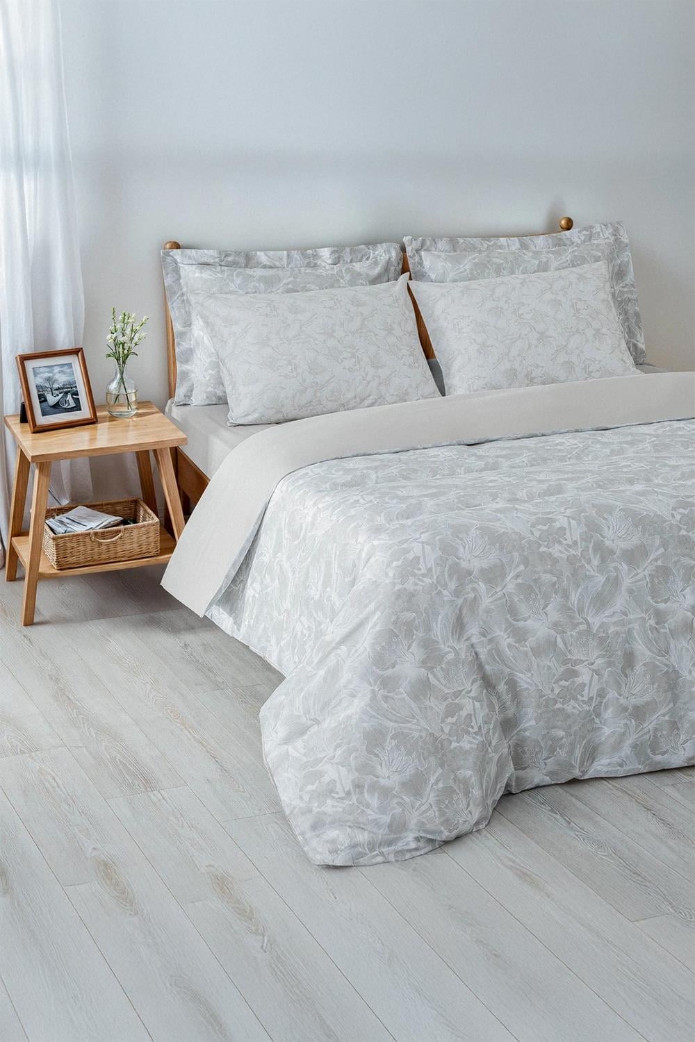Green Black Fiorina Bej Çift Kişilik %100 Pamuk Saten 210 TC Nevresim Takımı