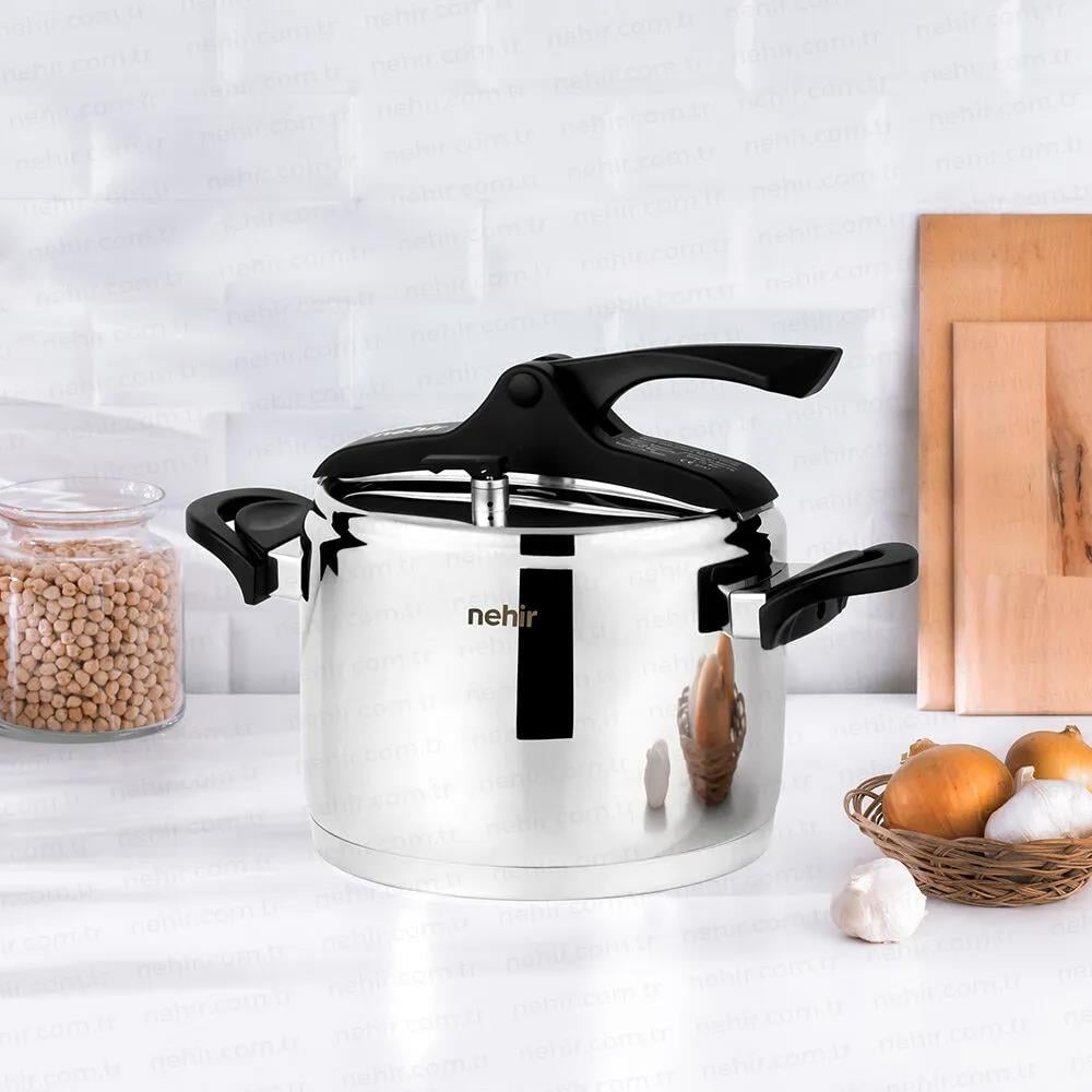 Nehir Silver Trend Düdüklü Tencere 8 Litre