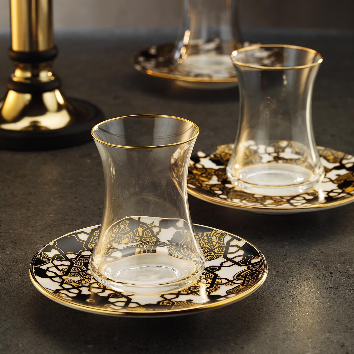Sandro Moreno 1453 Burçlar Line Gold 12 Parça 6 Kişilik Çay Seti 110 ml
