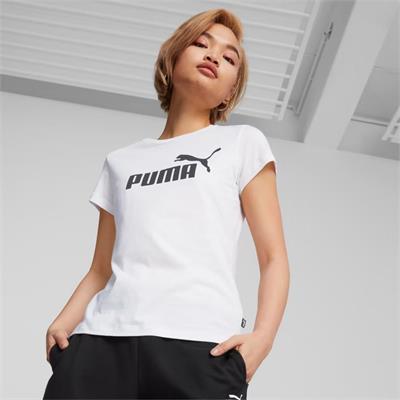 Puma Ess Logo Tee Kadın Siyah Bisiklet Yaka Tshirt