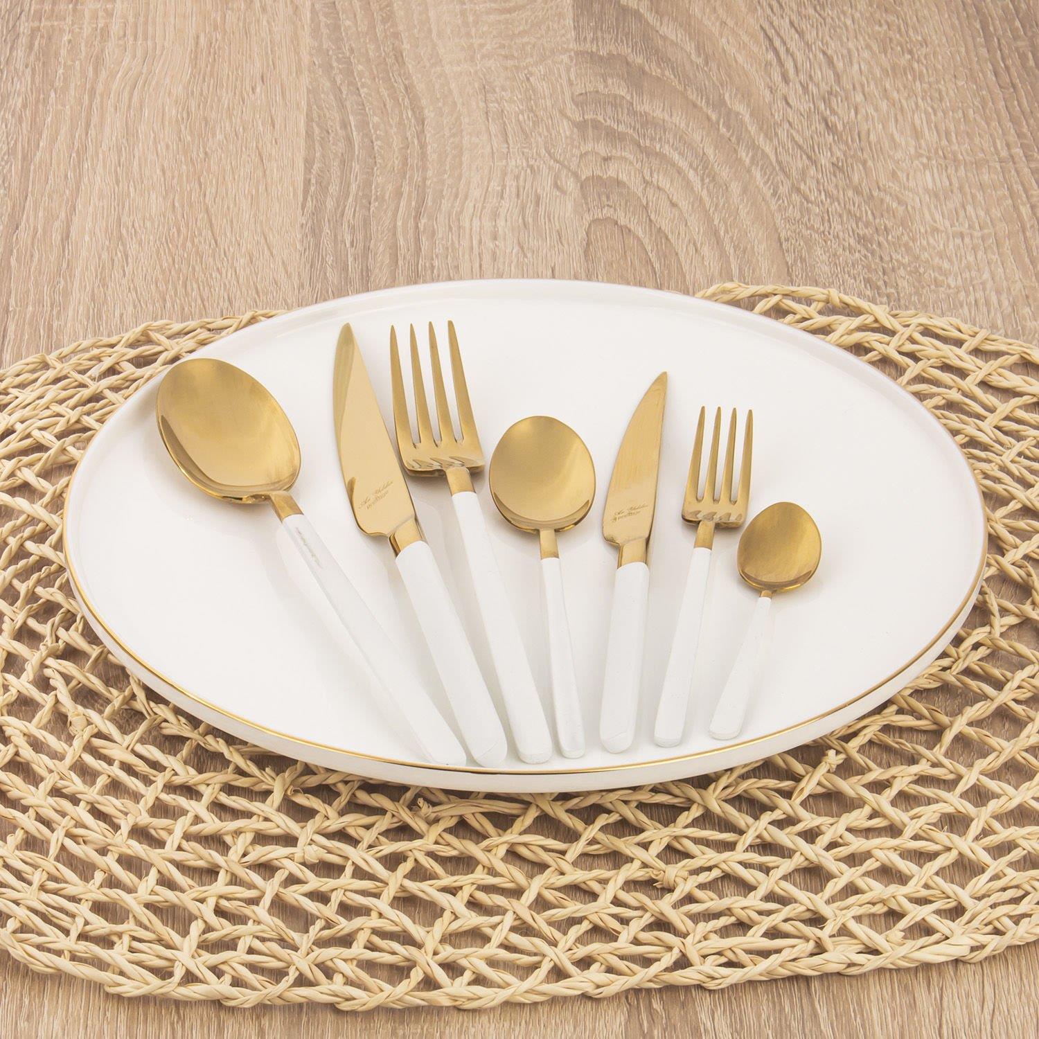 Aryıldız Style Prestige Beyaz-Gold 89 Parça Çatal Kaşık Bıçak Takımı