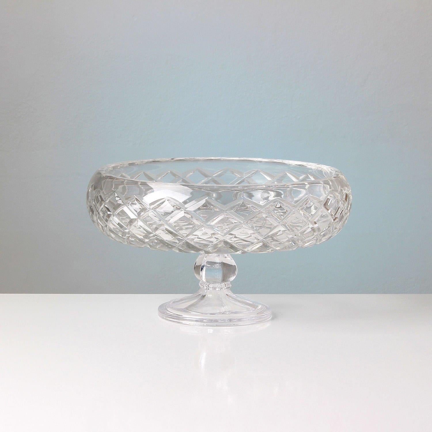 Çınar Büyük Boy Desenli Ayaklı Sade Cam Meyvelik