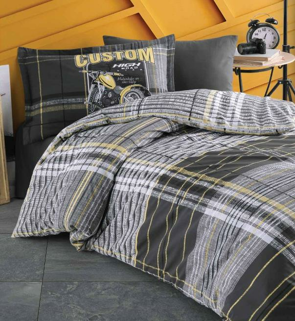 Clasy Road Star Ranforce Tek Kişilik Sarı Nevresim Takımı