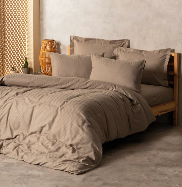 Cotton Box Plaid Çift Kişilik Plaid Vizon Nevresim Takımı