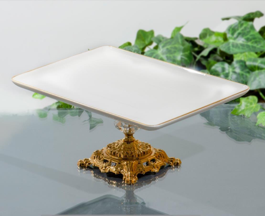 Koşar Gold Döküm Ayaklı Porselen 35x26 Cm Sevis Tabağı