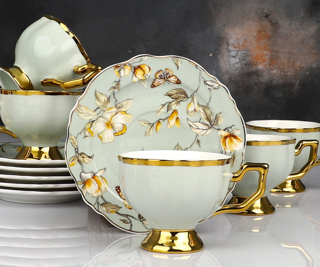 Kosova Eldon Yeşil 90 Cc 6lı Kahve Fincan Takımı