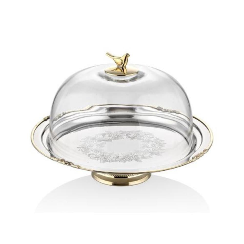 Lamedore Black Pearl Kuşlu Büyük Kek Fanusu - Güzel Home - Sunumluklar