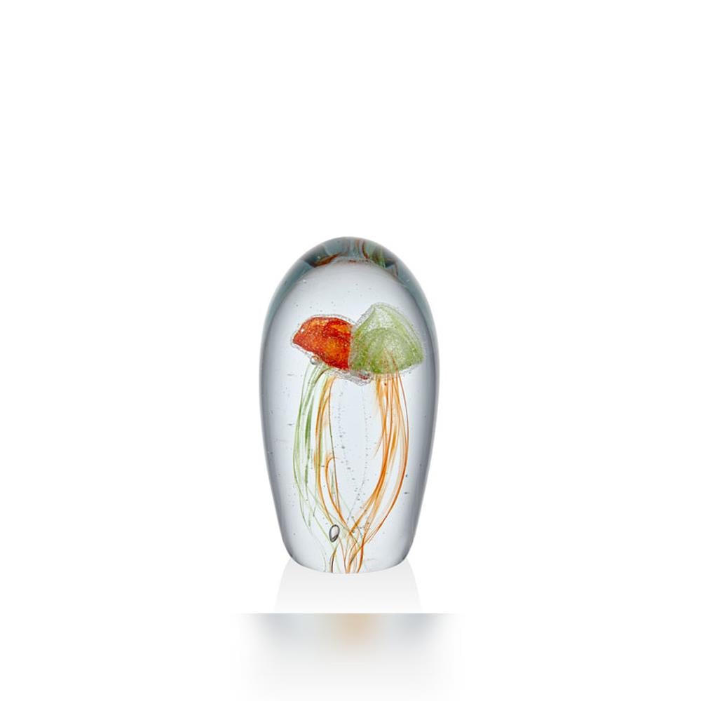 Lamedore Double Jellyfish Orange Green Cam Dekoratif Obje - Güzel Home - Dekoratif Ürünler