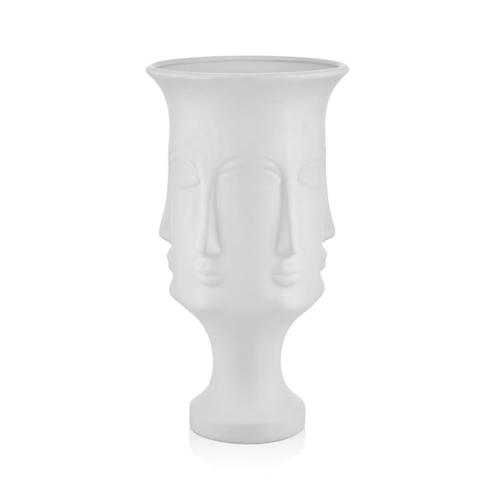 Lamedore Vivalli 35.6 Cm Mat Beyaz Buddha Vazo - Güzel Home - Dekoratif Ürünler