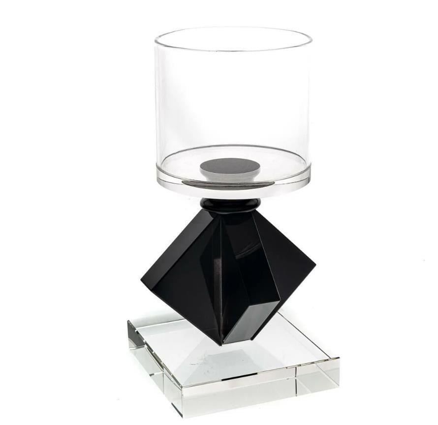 Mikasa Moor Clear 12x12x23 Cm Siyah Cam Mumluk