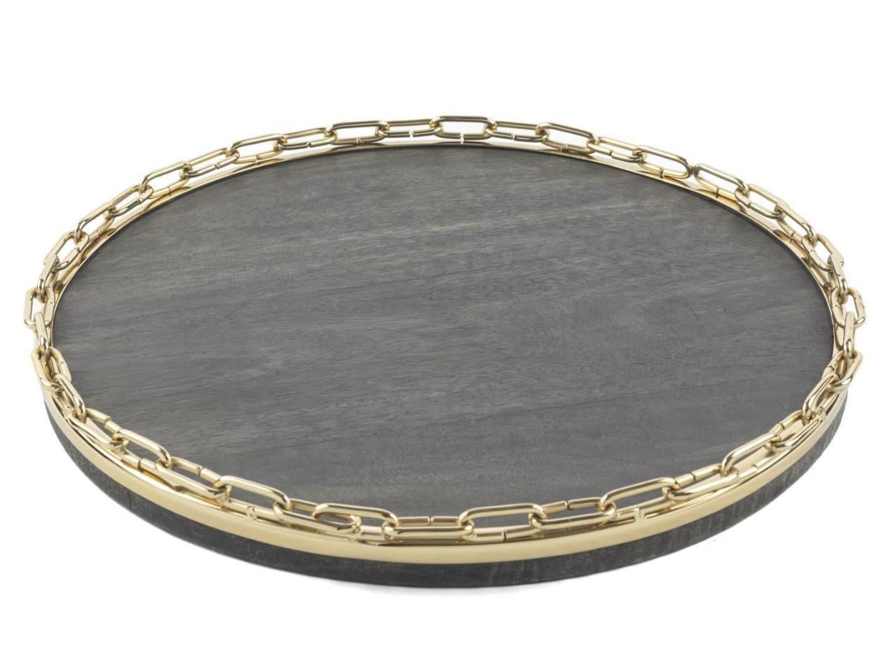 Mikasa Moor Gold Metal Yuvarlak 38 Cm Ahşap Tepsi