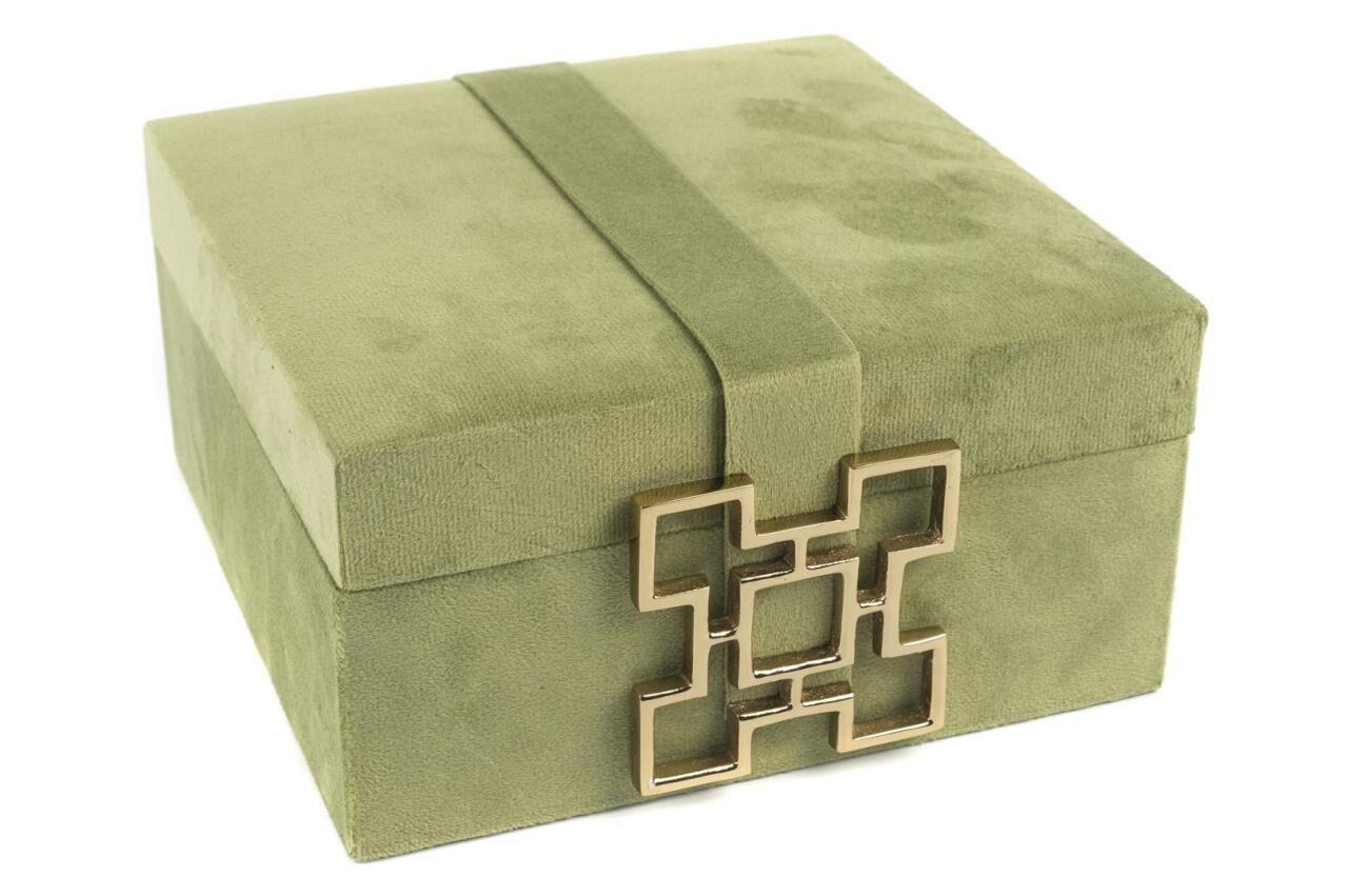 Mikasa Moor Yeşil ve Gold 21x21x11 Cm Kadife Takı Kutusu