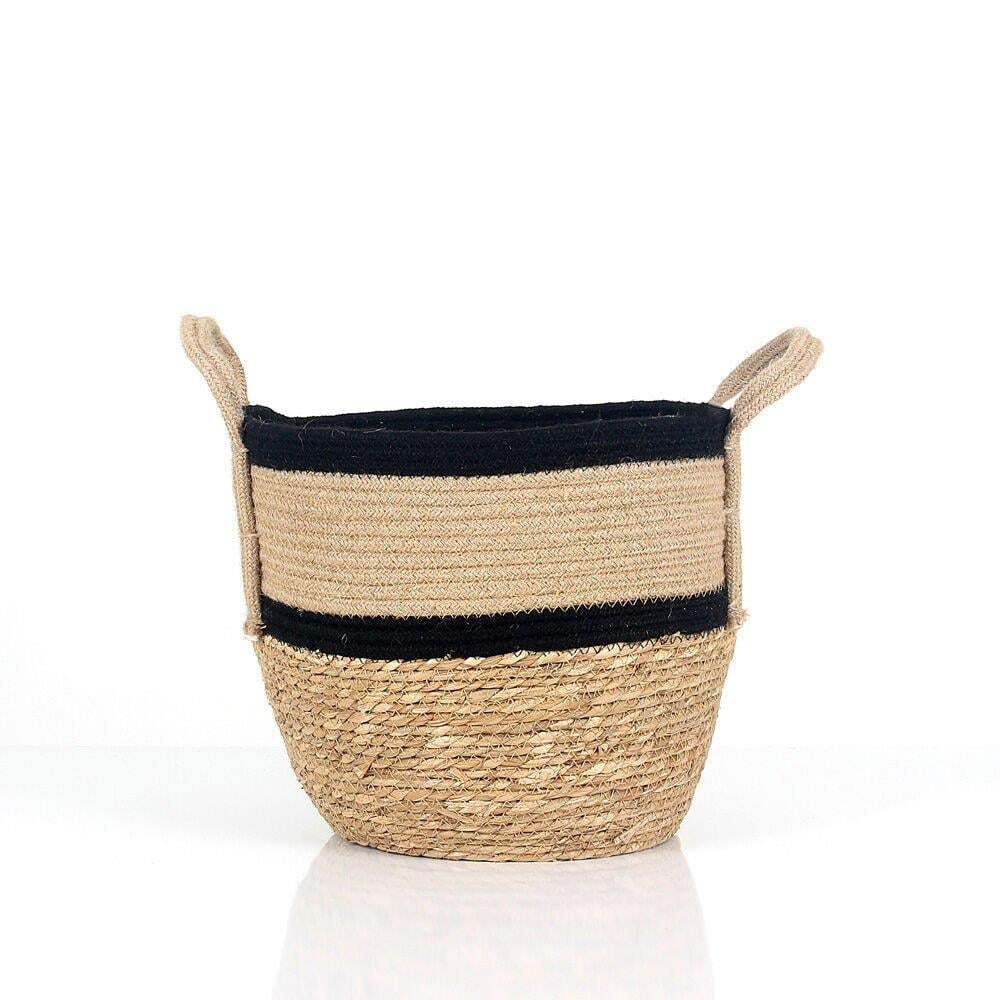 Panalı V1 Orta Boy Siyah Hasır Sepet