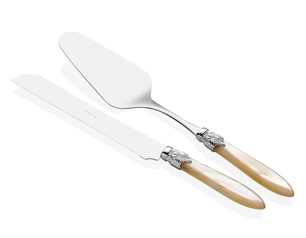 Rivadossi Laura Chrome Kemik Pasta Servis Takımı - Güzel Home - Servis Takımı